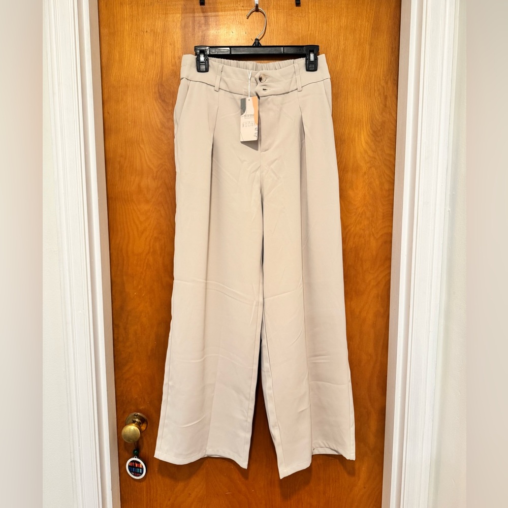 BTBFM Wide Leg Beige Trouser